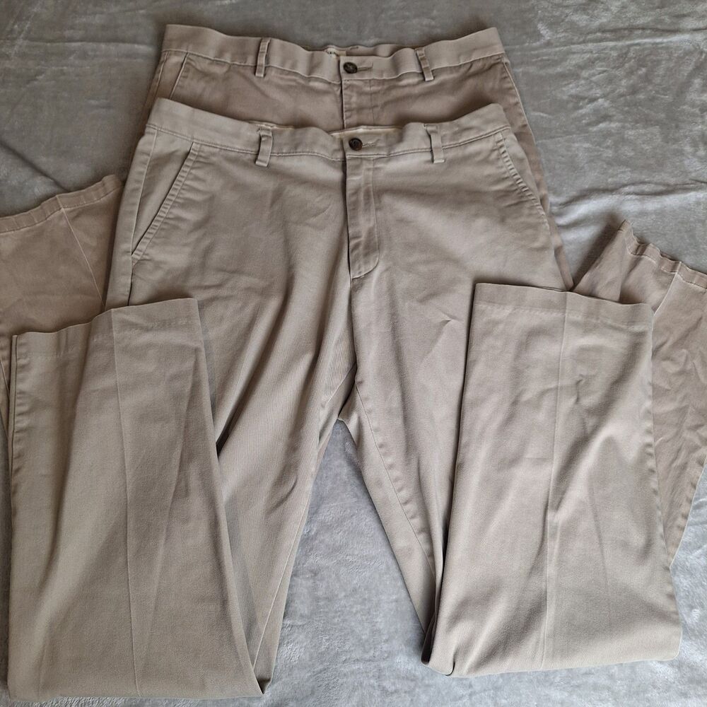 Lot of 2 Dockers 36x34 Men's Straight Fit Khaki Chino Pants Flat Front
